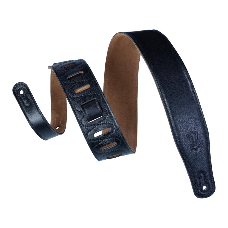 Levy's Leathers 2 1/2"Strap with Garment Leather Top,Black - Image 1